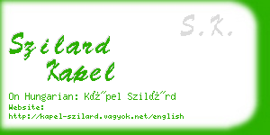 szilard kapel business card